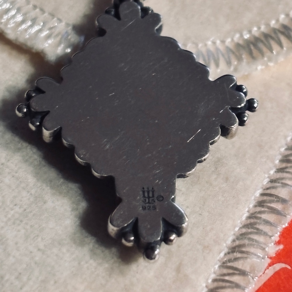 NEW JAMES AVERY RETIRED 3D FOLK CROSS TURQUOISE PENDANT. Not worn circa pre2000 - Picture 5 of 5